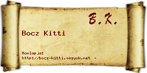 Bocz Kitti névjegykártya