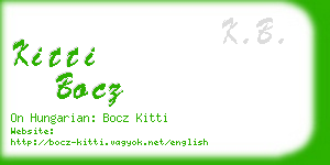 kitti bocz business card